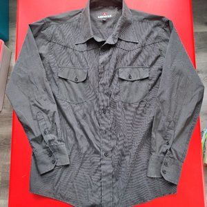 Airwalk long sleeve button down shirt grey stripe men's size M